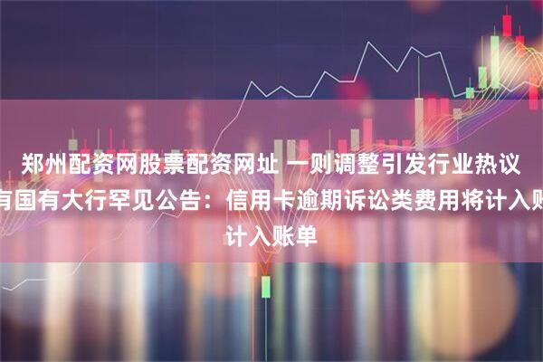 郑州配资网股票配资网址 一则调整引发行业热议！有国有大行罕见公告：信用卡逾期诉讼类费用将计入账单