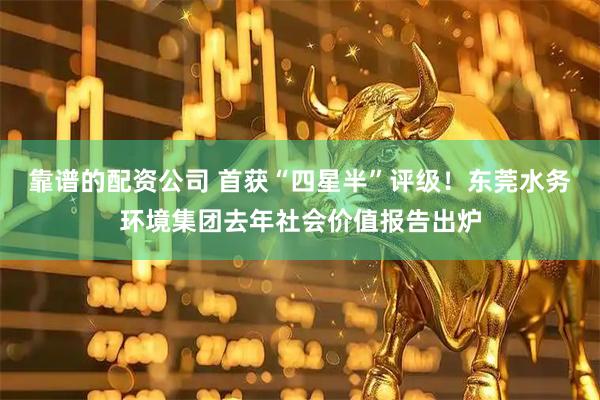 靠谱的配资公司 首获“四星半”评级!东莞水务环境集团去年社会价值报告出炉